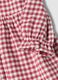 Red dress with pure cotton gingham collar_3