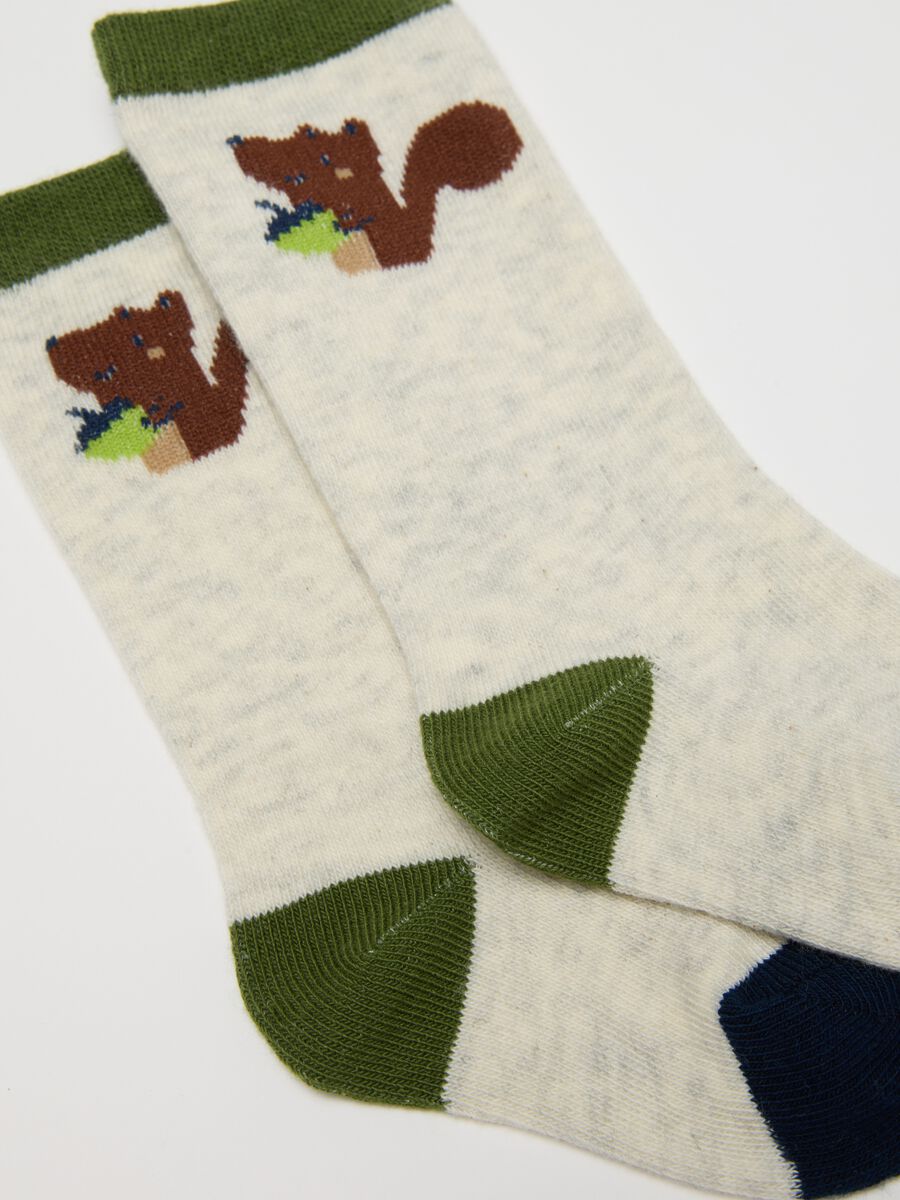 Multicolour cotton blend baby long socks tripack_1