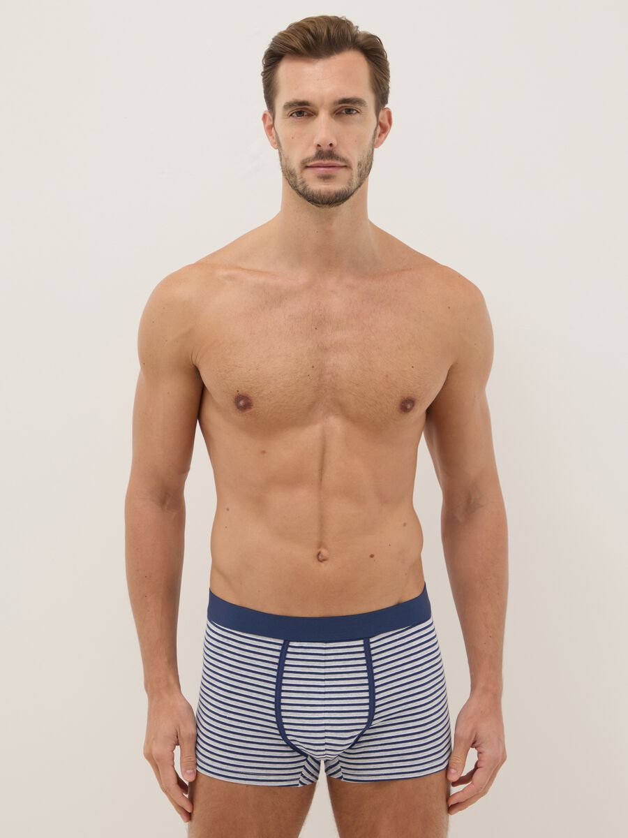 Tripack multicolour stretch cotton boxer shorts regular fit_0