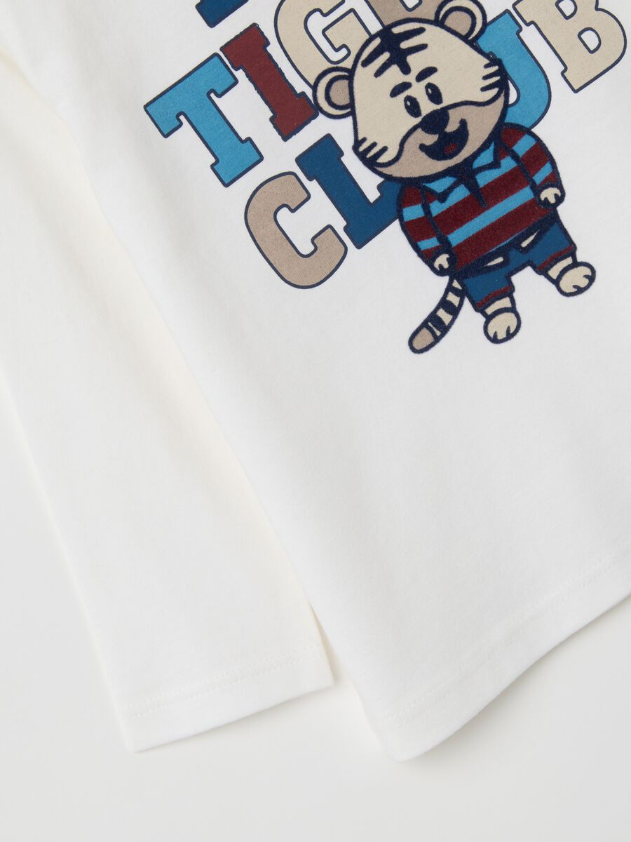 White pure cotton children's T-shirt with print_2