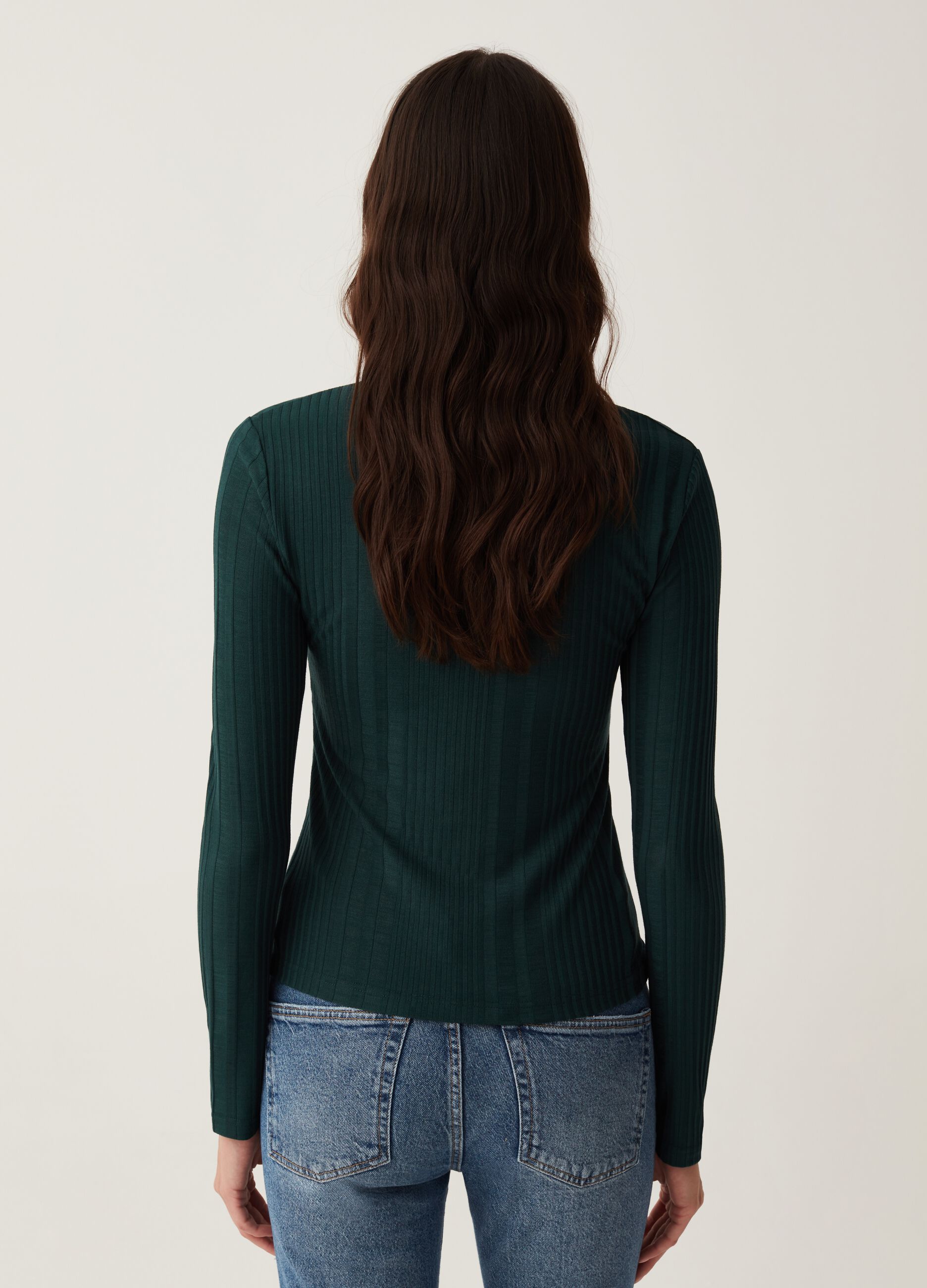 T-shirt a coste piatte con dettagli cut out_2