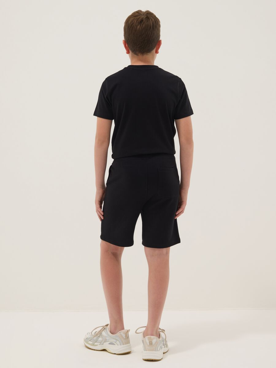 Boys&rsquo; black pure cotton shorts, relaxed fit_1