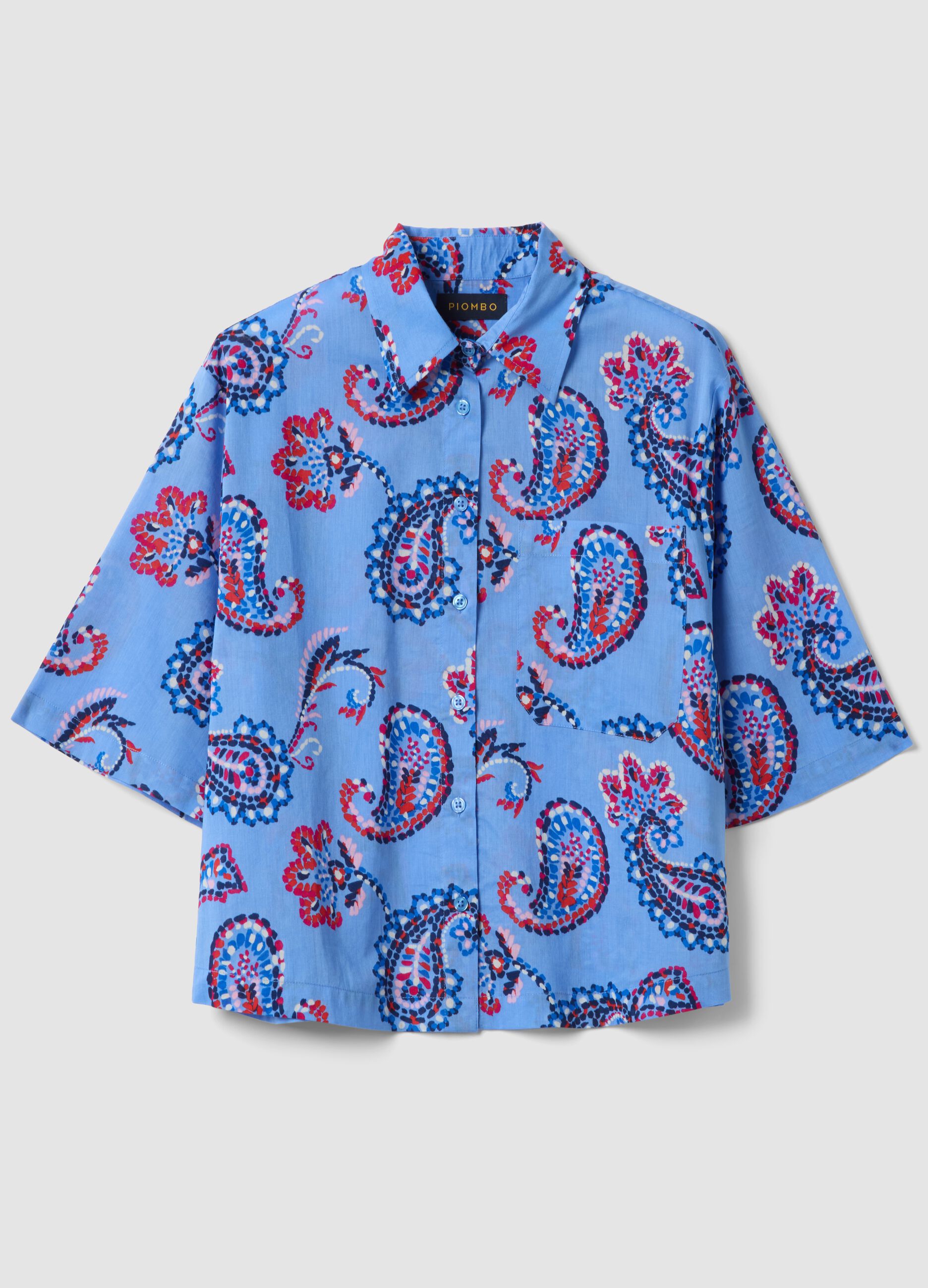 Pure cotton multicolour over-fit patterned shirt