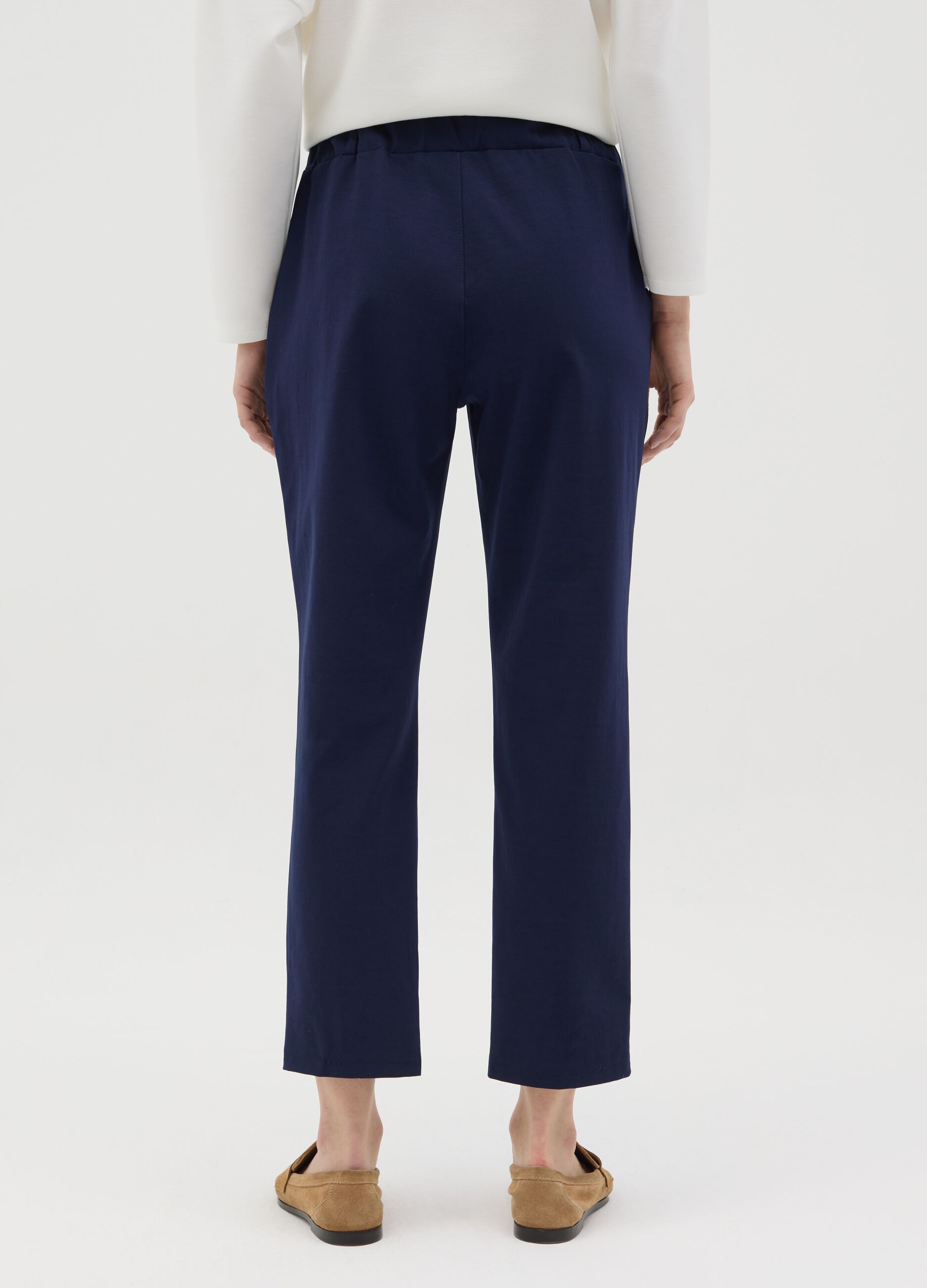 Blue regular-fit stretch trousers