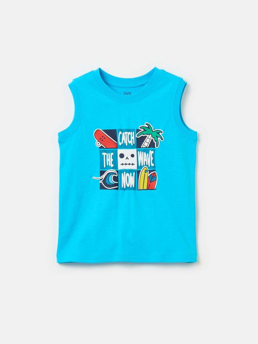 Tank top con stampa tropicale surf_0