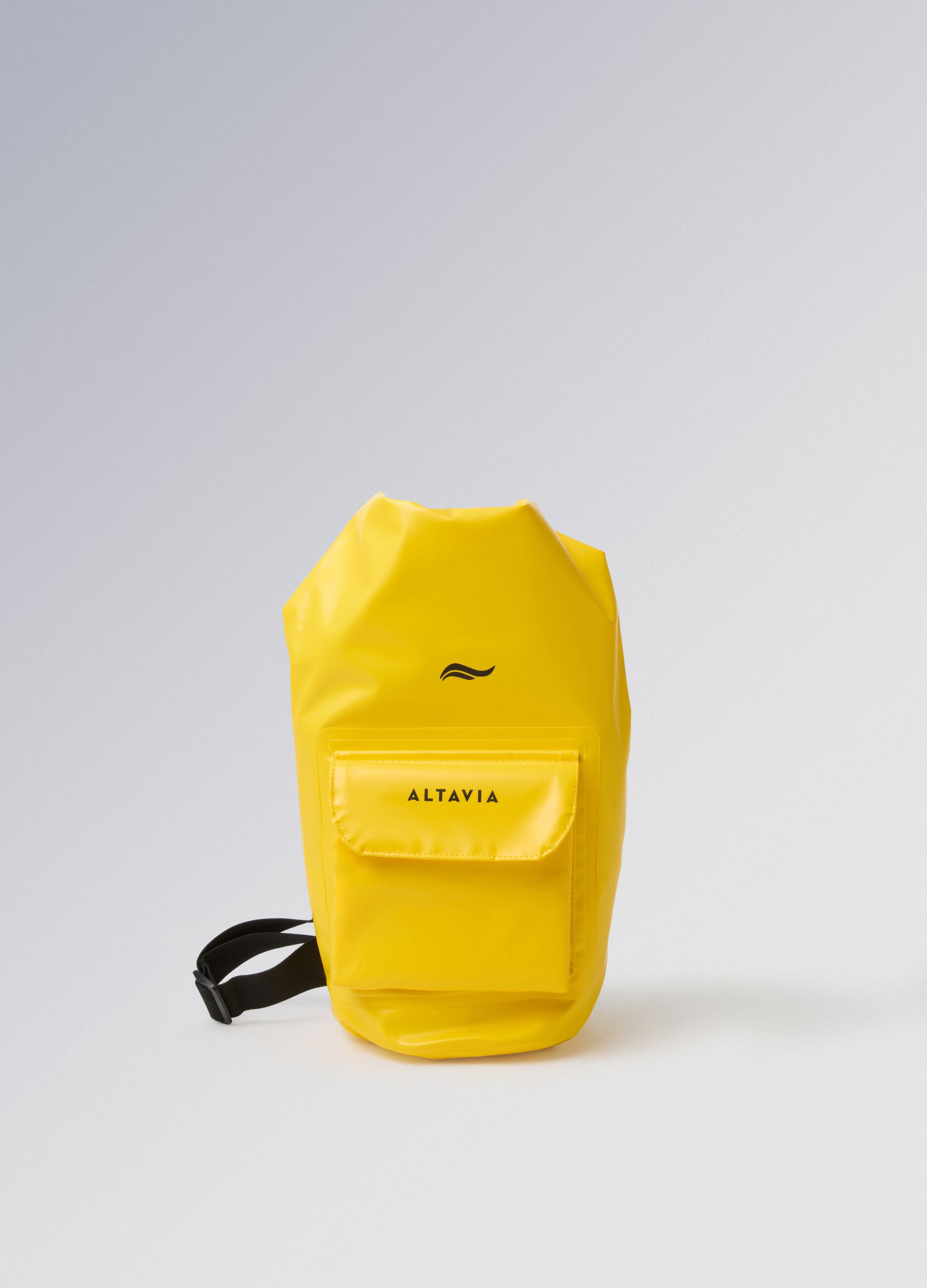 Zaino giallo impermeabile con tasca frontale