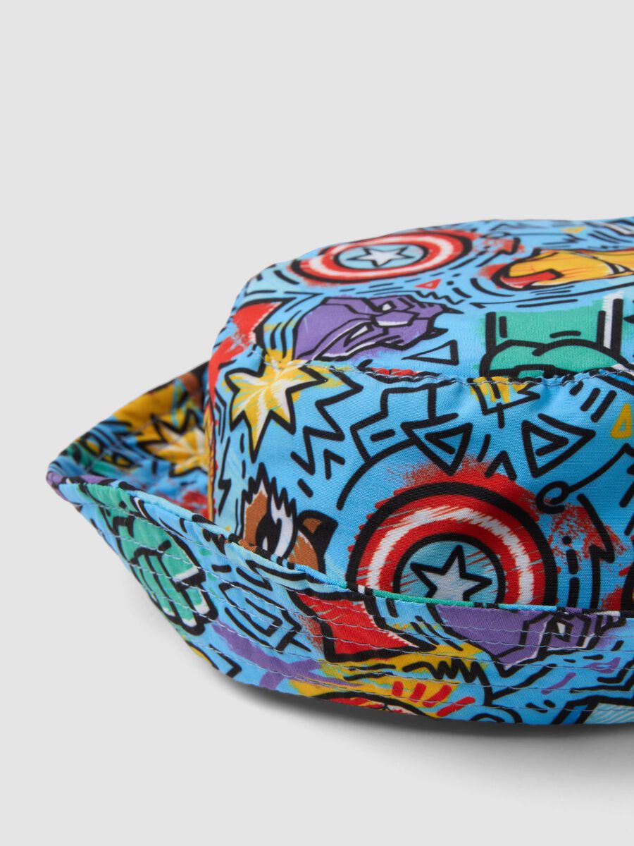 Cappello bucket azzurro con stampa all over_2