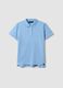 Sky blue short-sleeve pure cotton polo shirt, regular fit_4
