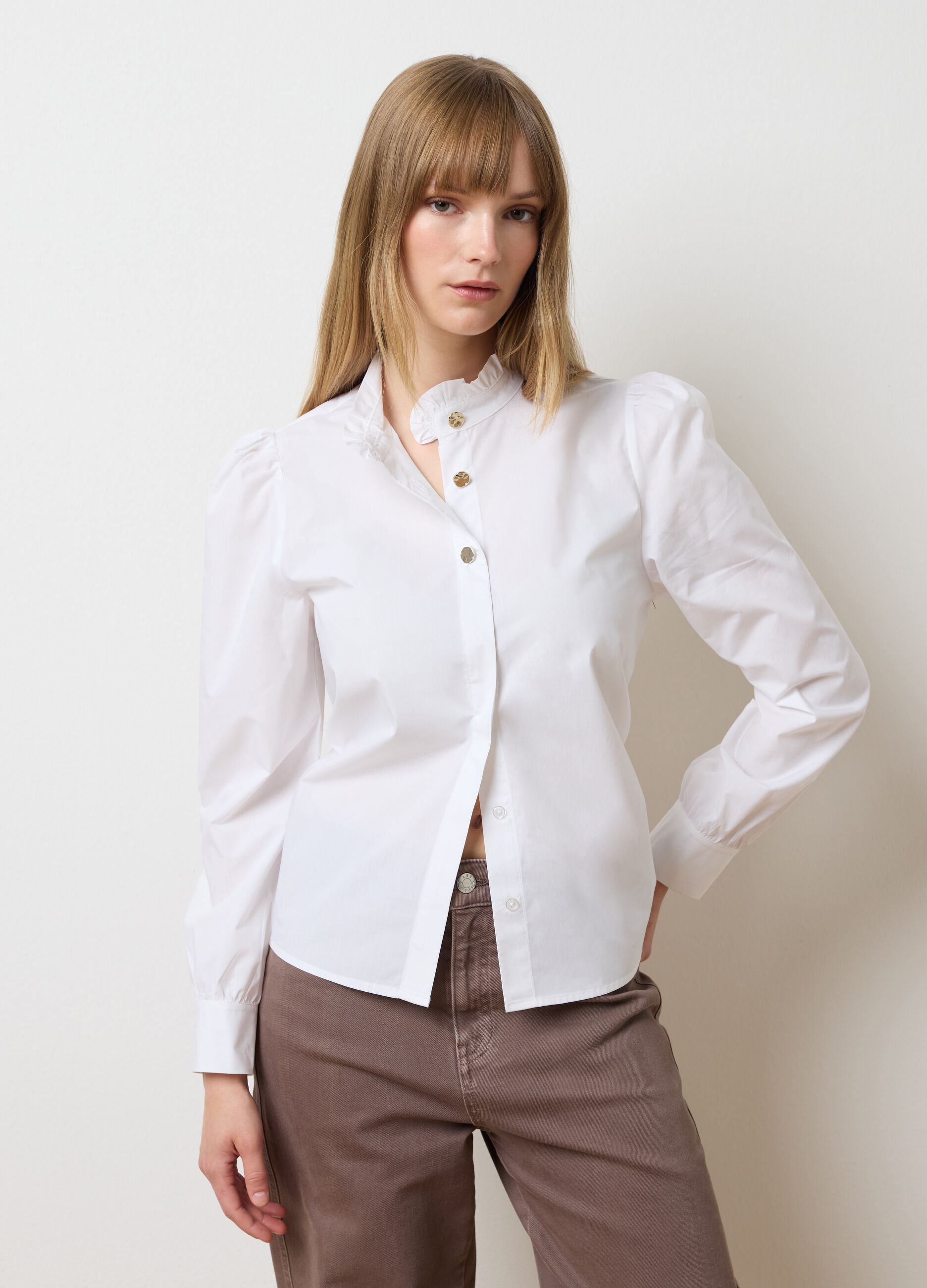 White pure cotton shirt regular fit