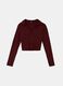 Red regular fit cotton blend sweater_3