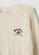 White pure-cotton cable-knit jumper with croissant embroidery_2