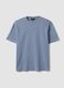 Blue pure cotton relaxed-fit short-sleeve T-shirt_0