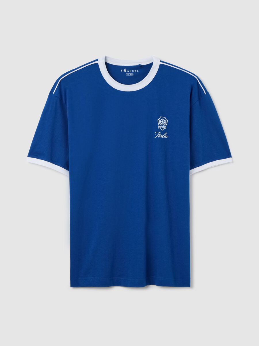 Blue T-shirt with contrasting edging_4