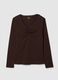 Brown pure cotton regular fit sweater_4