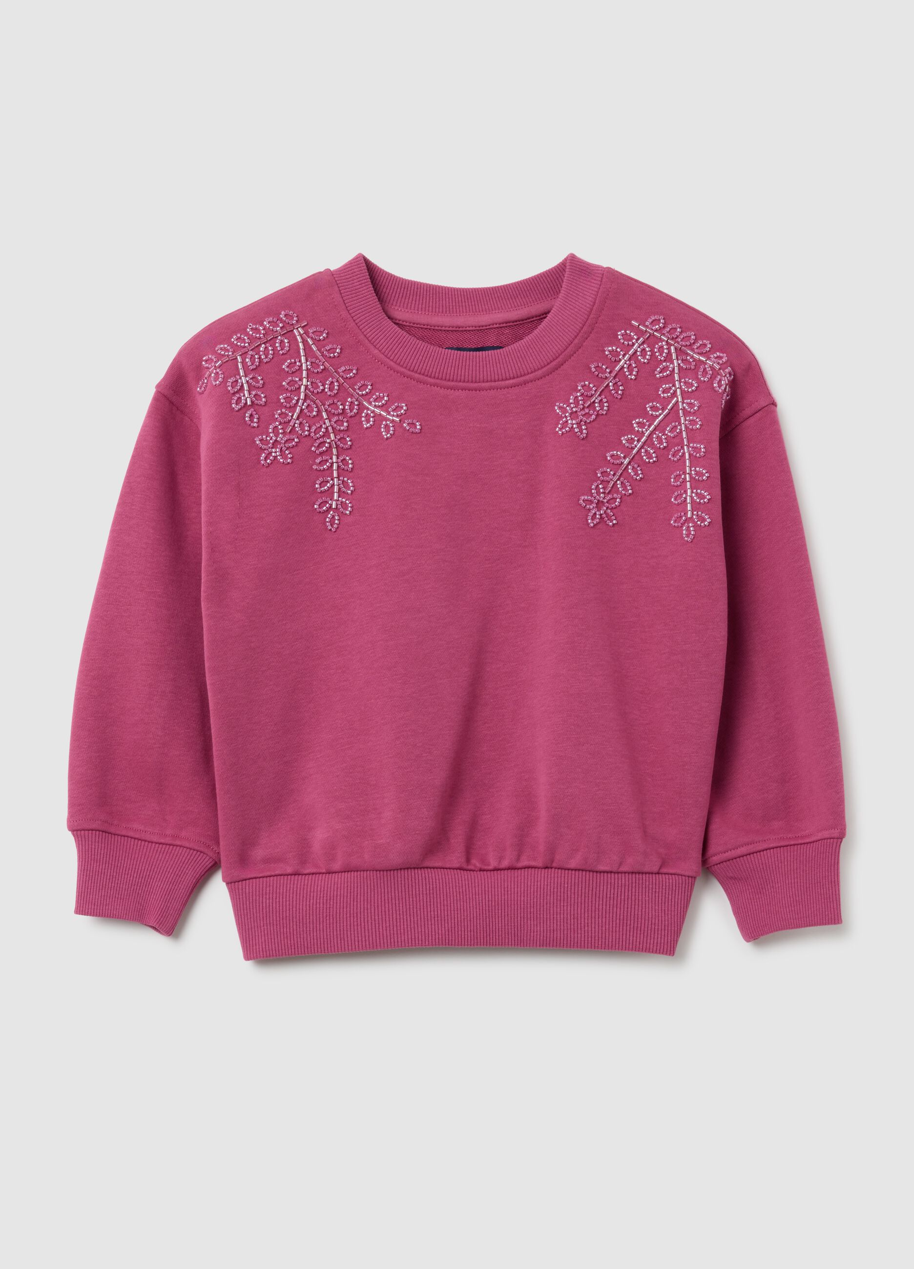 Felpa da bambina in misto cotone multicolor oversize