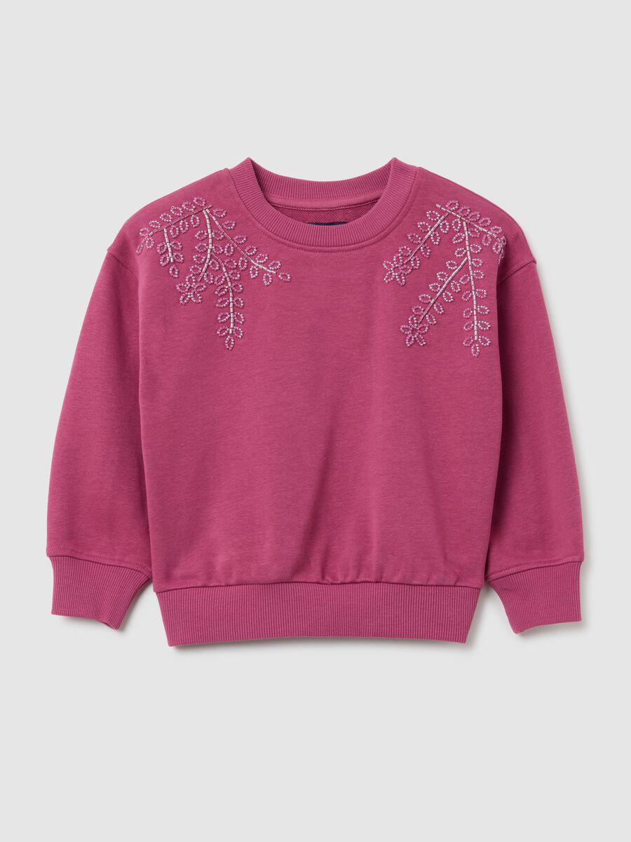 Felpa da bambina in misto cotone multicolor oversize_3