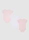 Set of three baby girl cotton bodysuits in multicolour_0