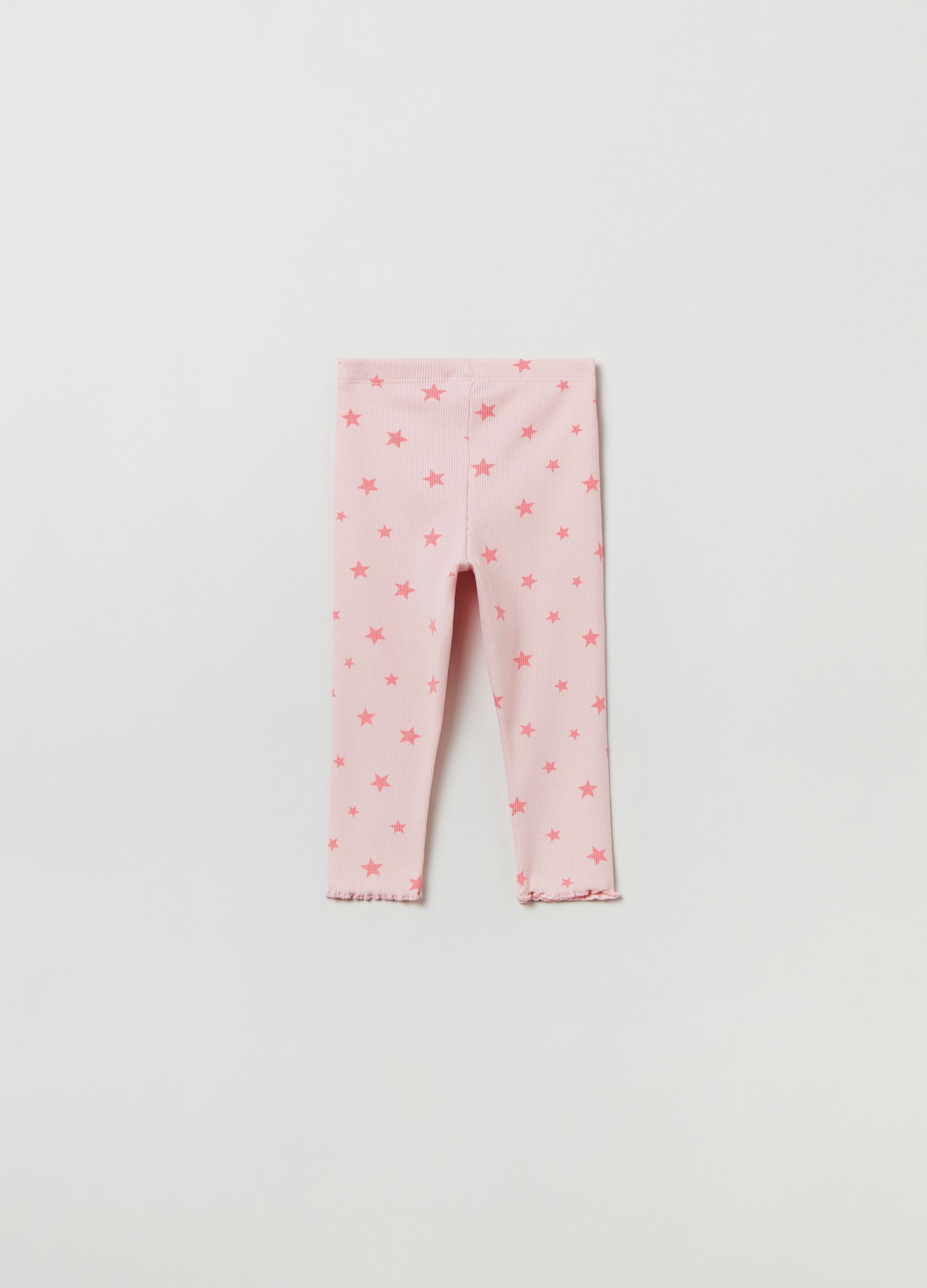 Leggings a costine con stampa_1