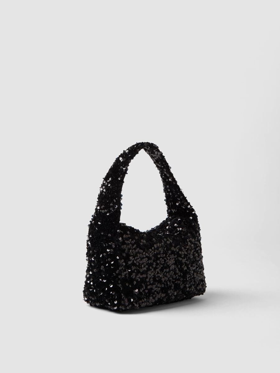 Borsa nera con paillettes a mano_1