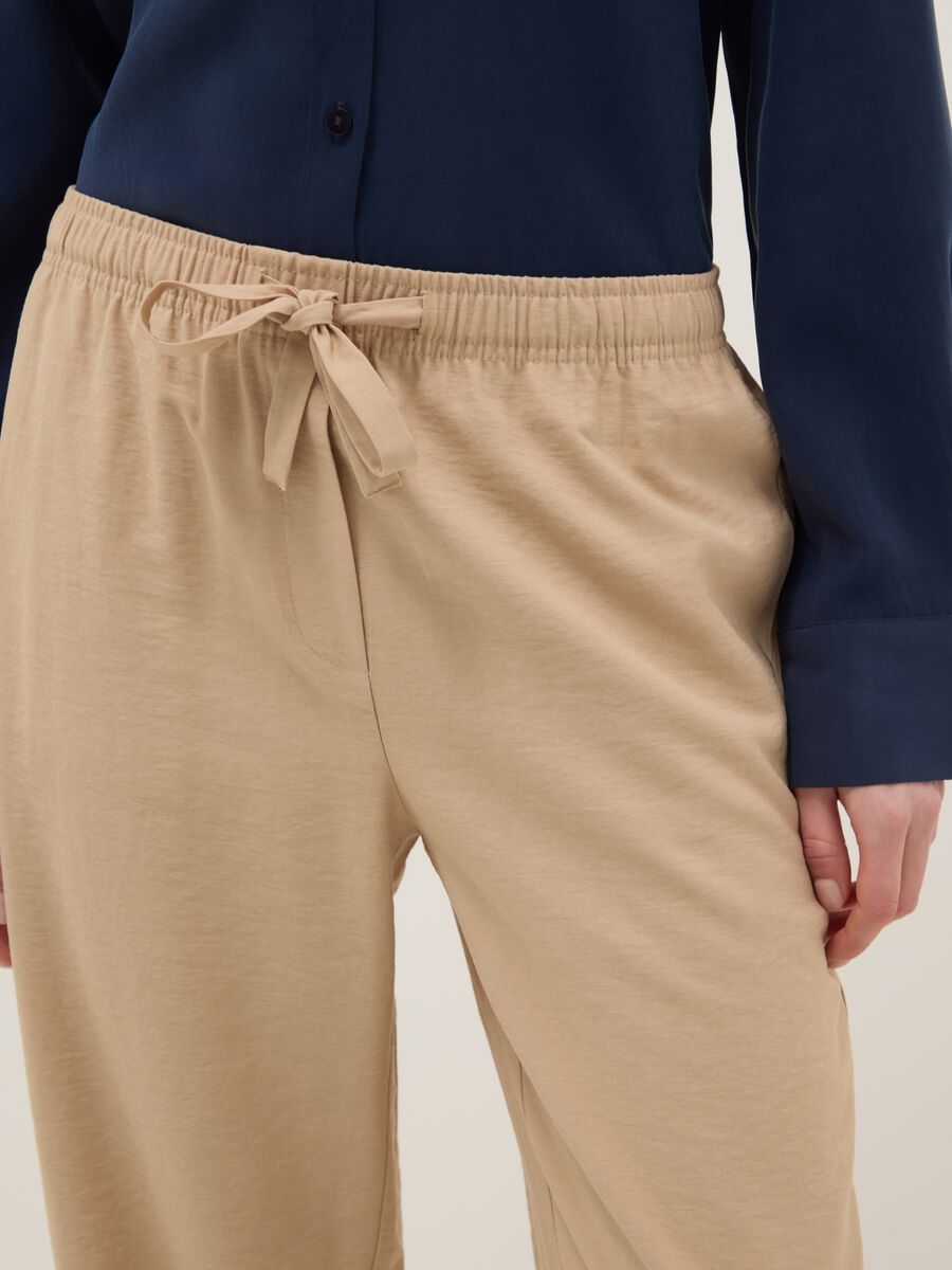 Beige viscose blend trousers with regular fit_3