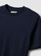 T-shirt blu a maniche corte in puro cotone regular fit_5