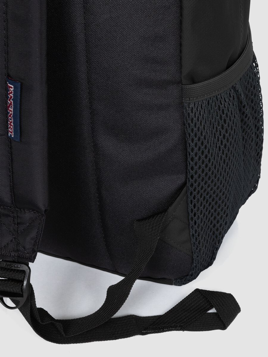 Zaino nero con tasca frontale e spallacci regolabili_2