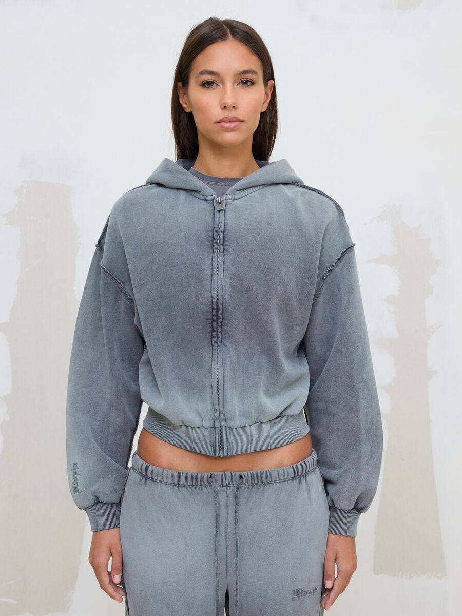 Sunfaded Full-Zip Hoodie Vintage Grey_4