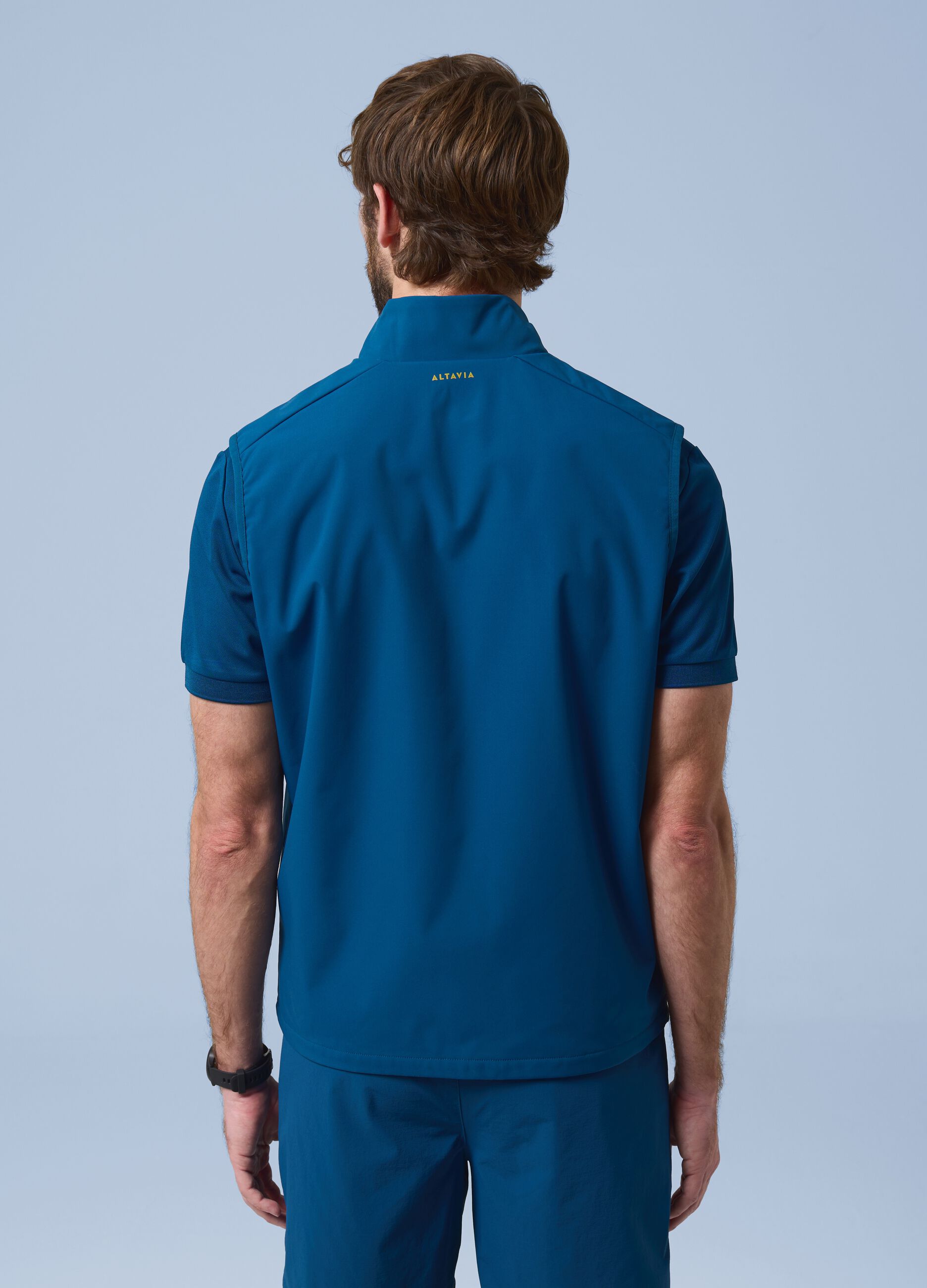 ALTAVIA SAILING blue windproof gilet in stretch fabric with zip