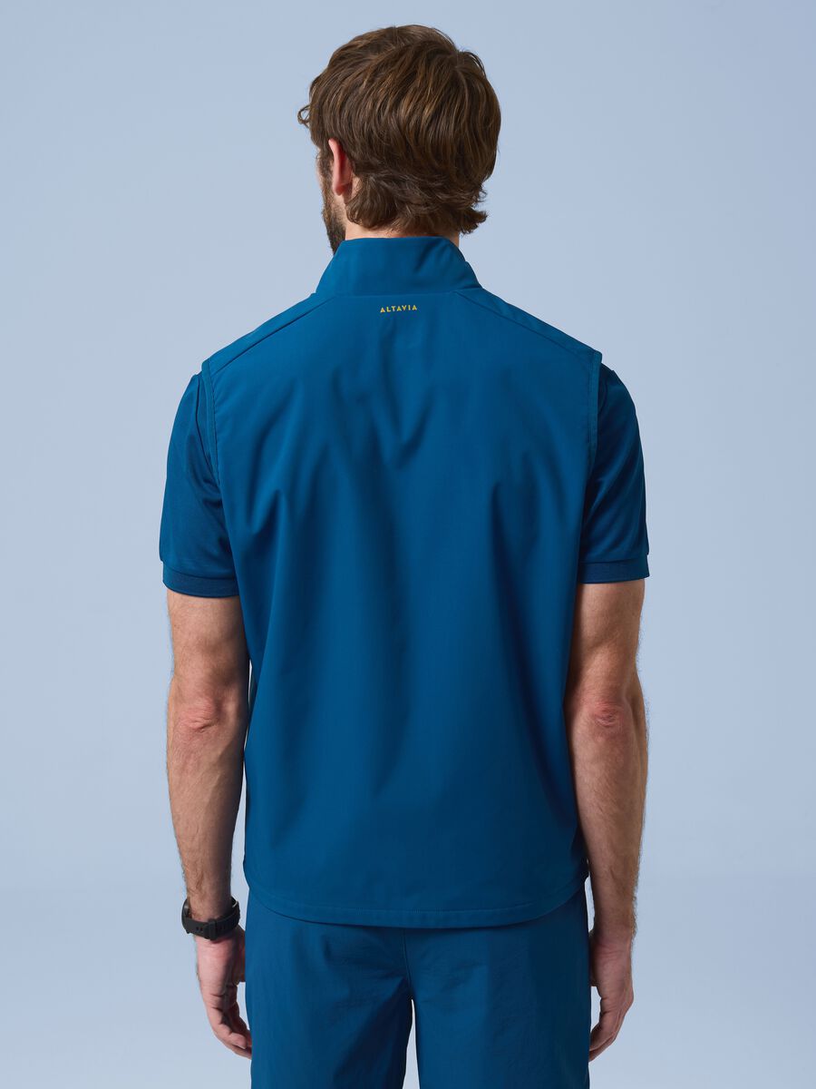 Gilet antivento ALTAVIA SAILING blu in tessuto elasticizzato con zip_2