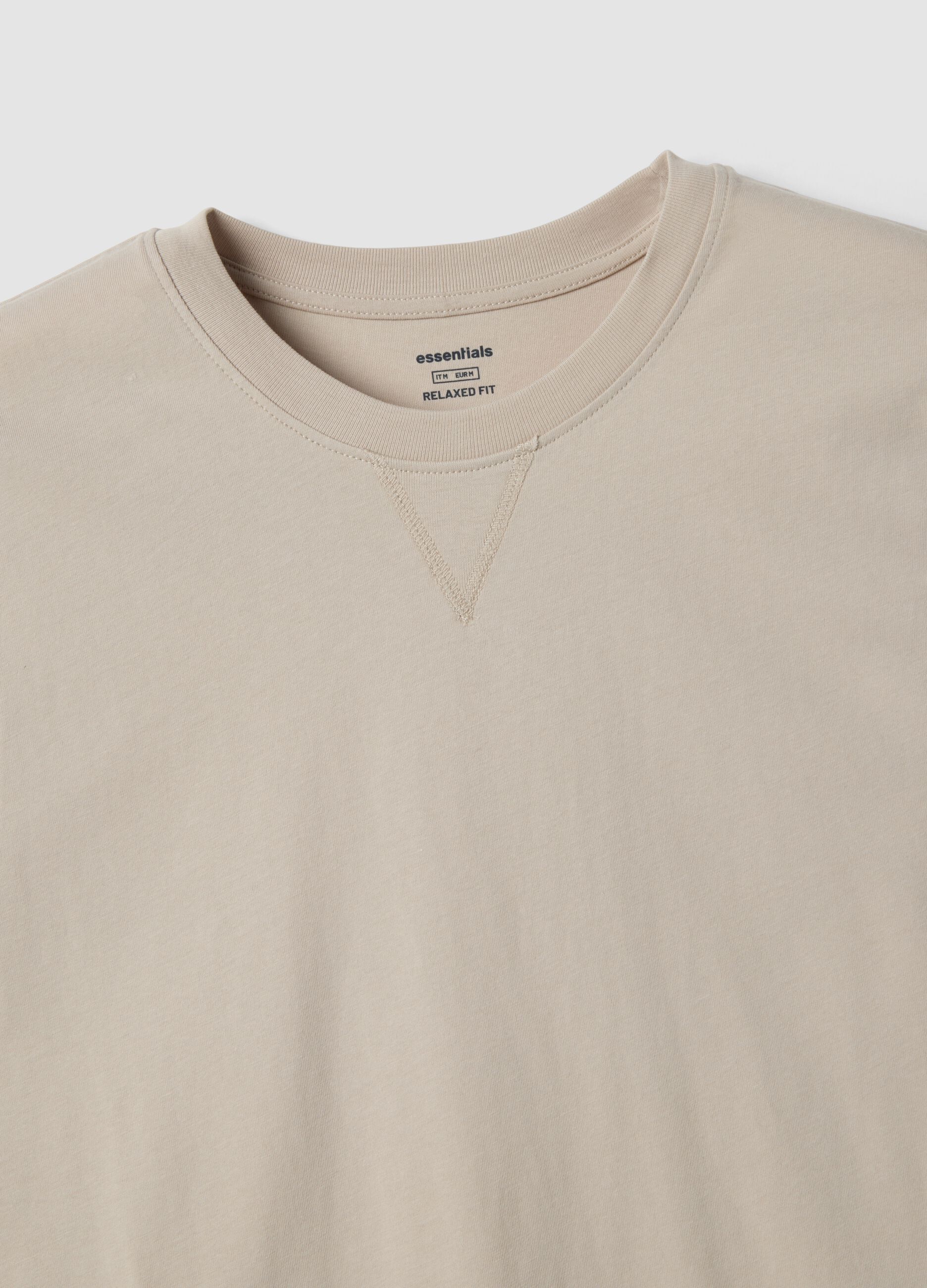 Canotta girocollo grigia in puro cotone relaxed fit