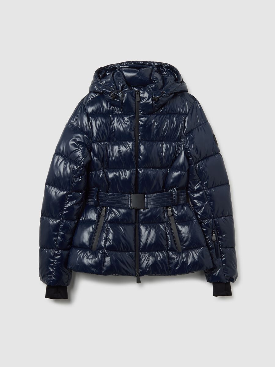 Blue padded water-repellent regular fit jacket_4