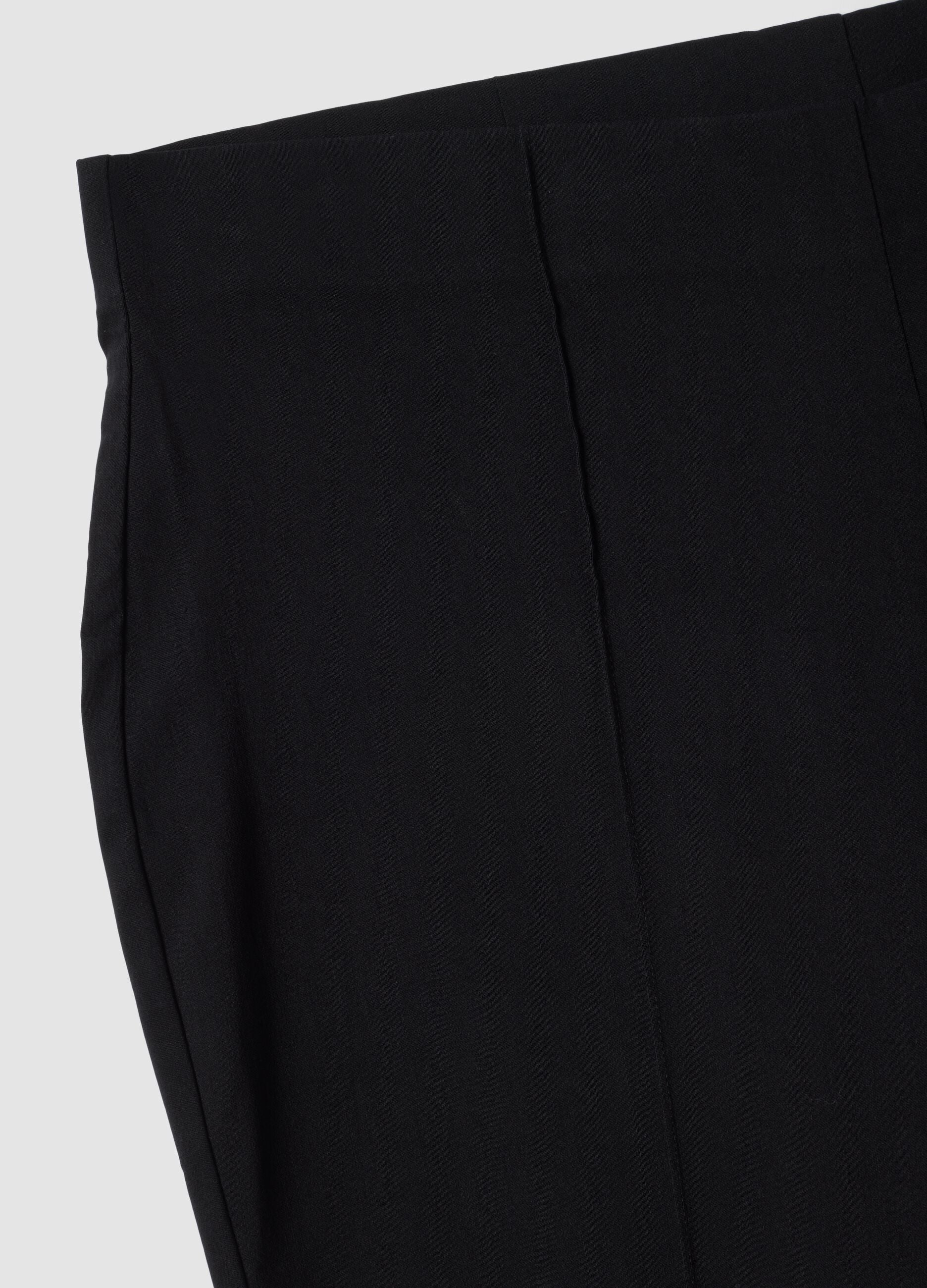 Black flare trousers in stretch viscose