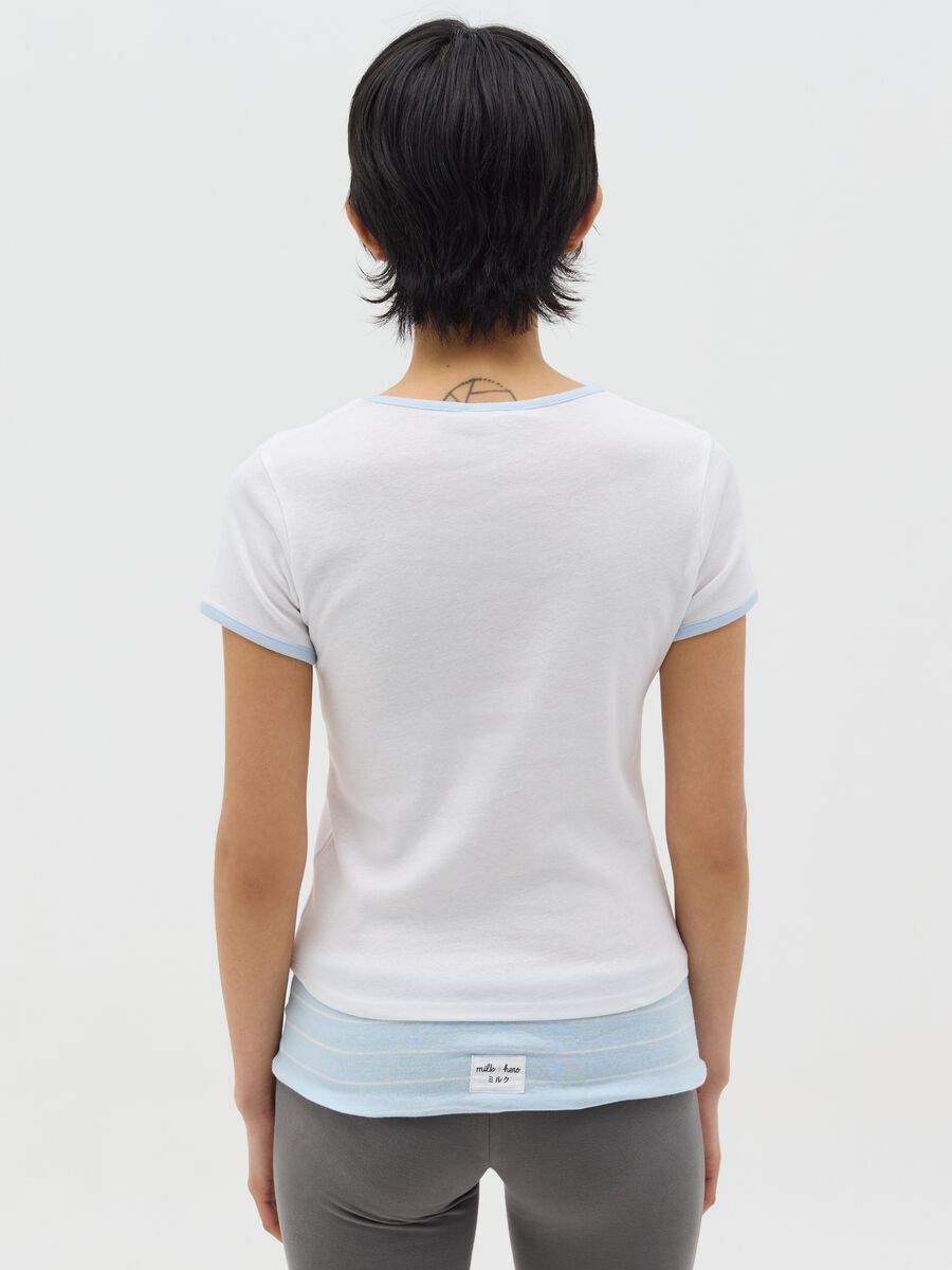 White slim-fit T-shirt in cotton_3