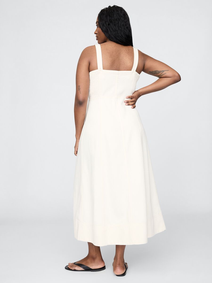 White Long Dress with Front Zip_5