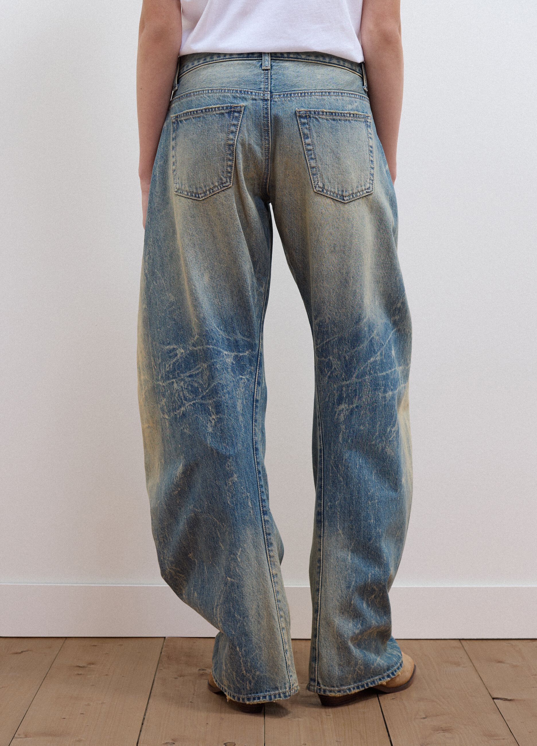 Light blue pure cotton loose-fit jeans