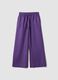 Purple pure linen straight-fit drawstring trousers_4