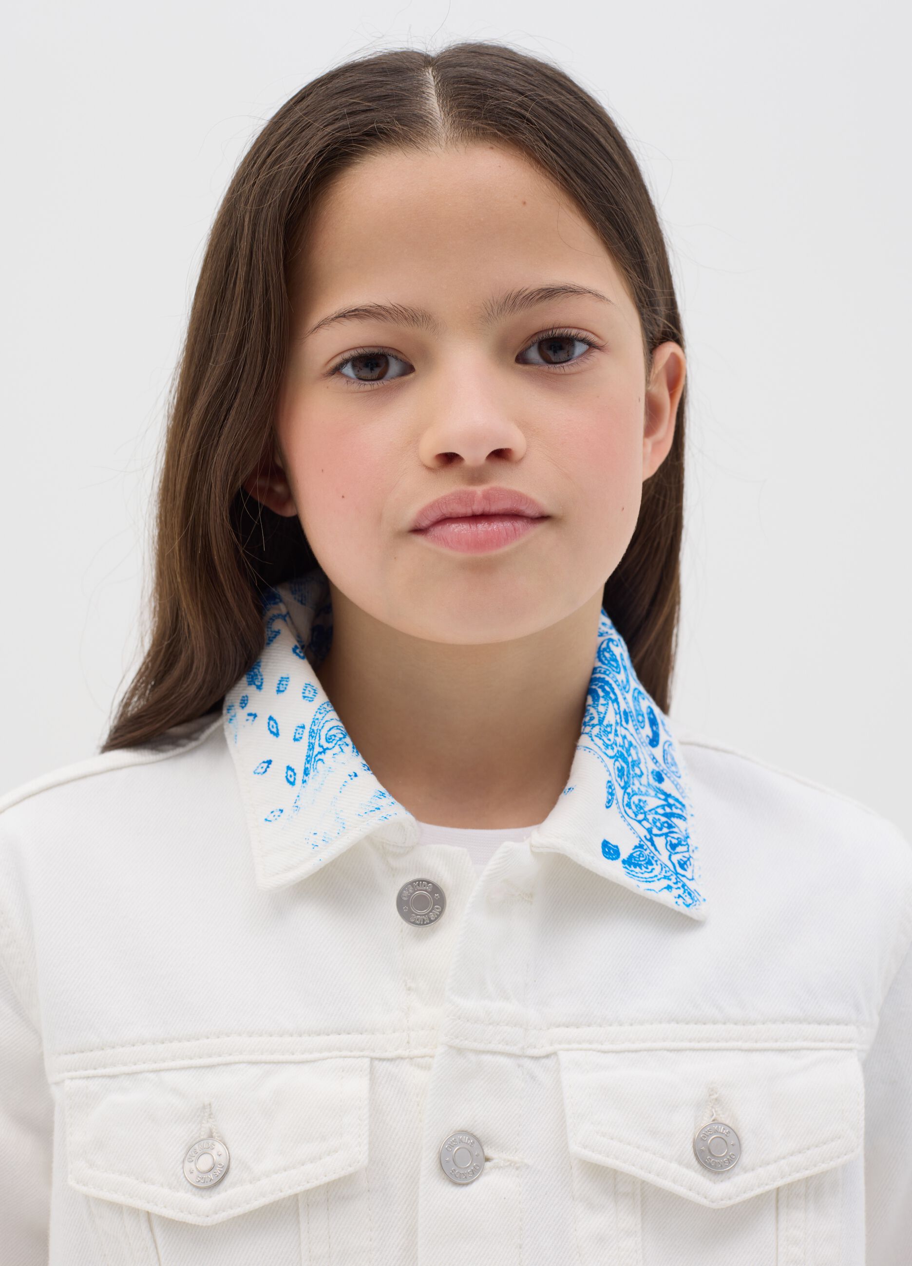 Denim jacket with elasticated hem