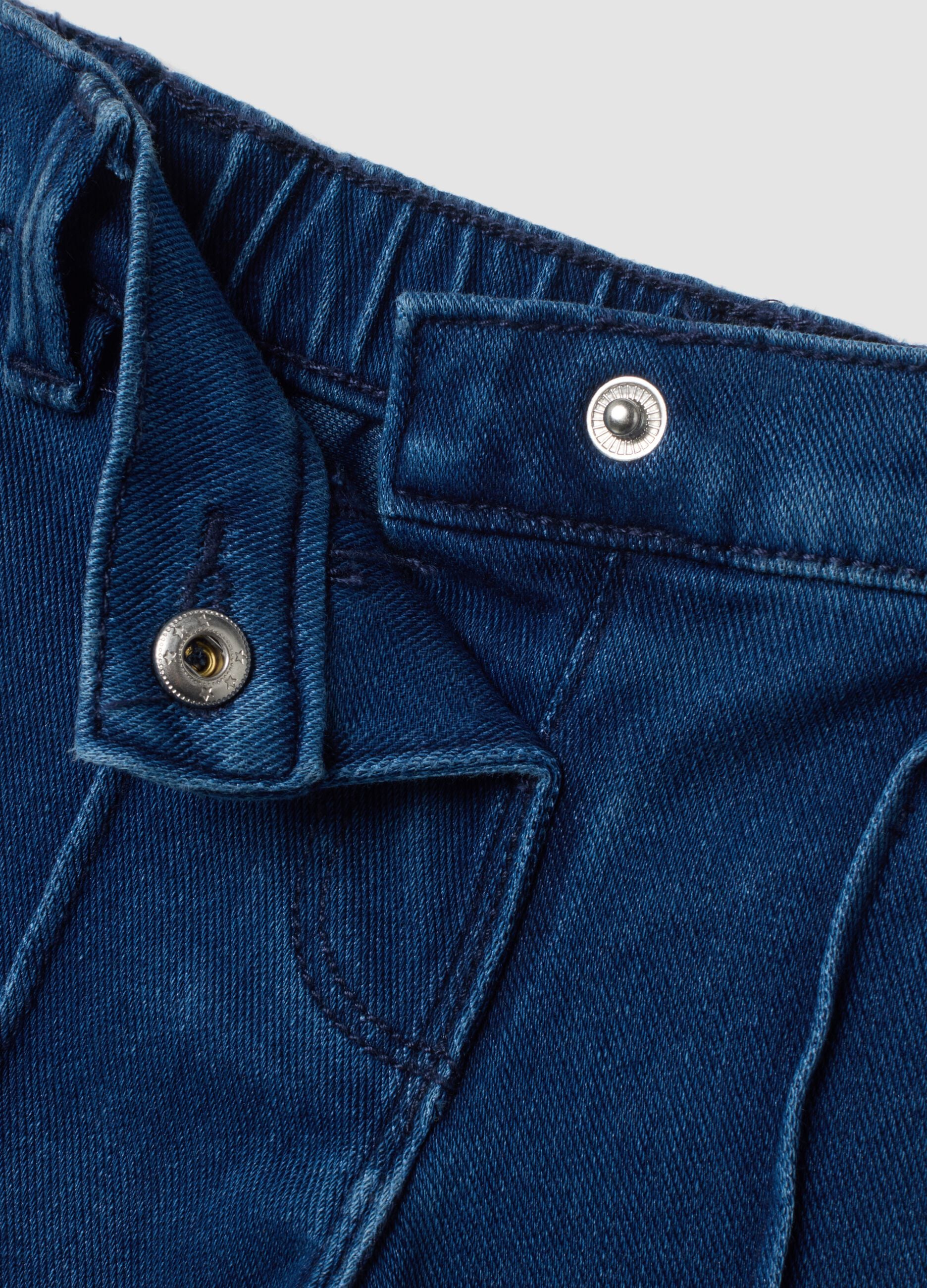 Jeans blu scuro wide leg in cotone elasticizzato