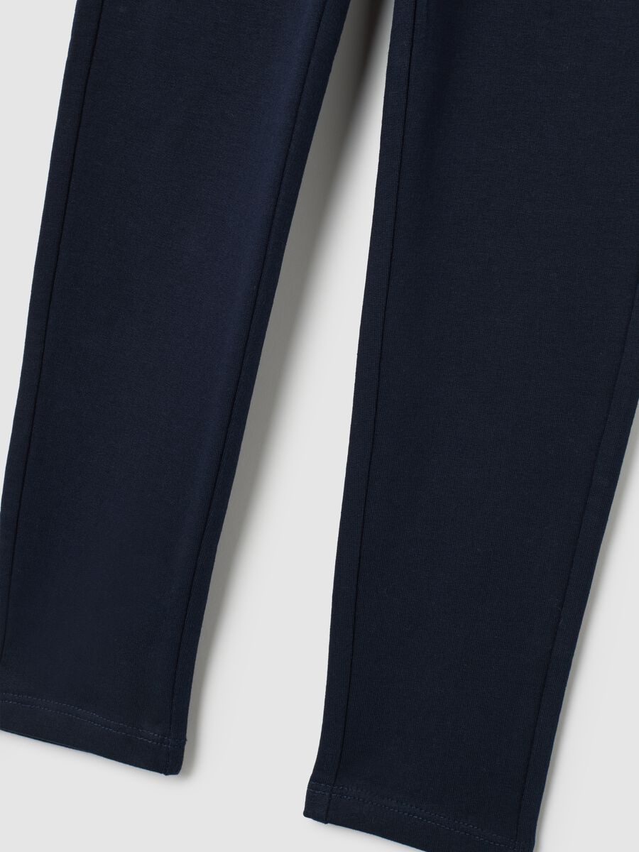 Girls' blue slim fit cotton blend trousers_3