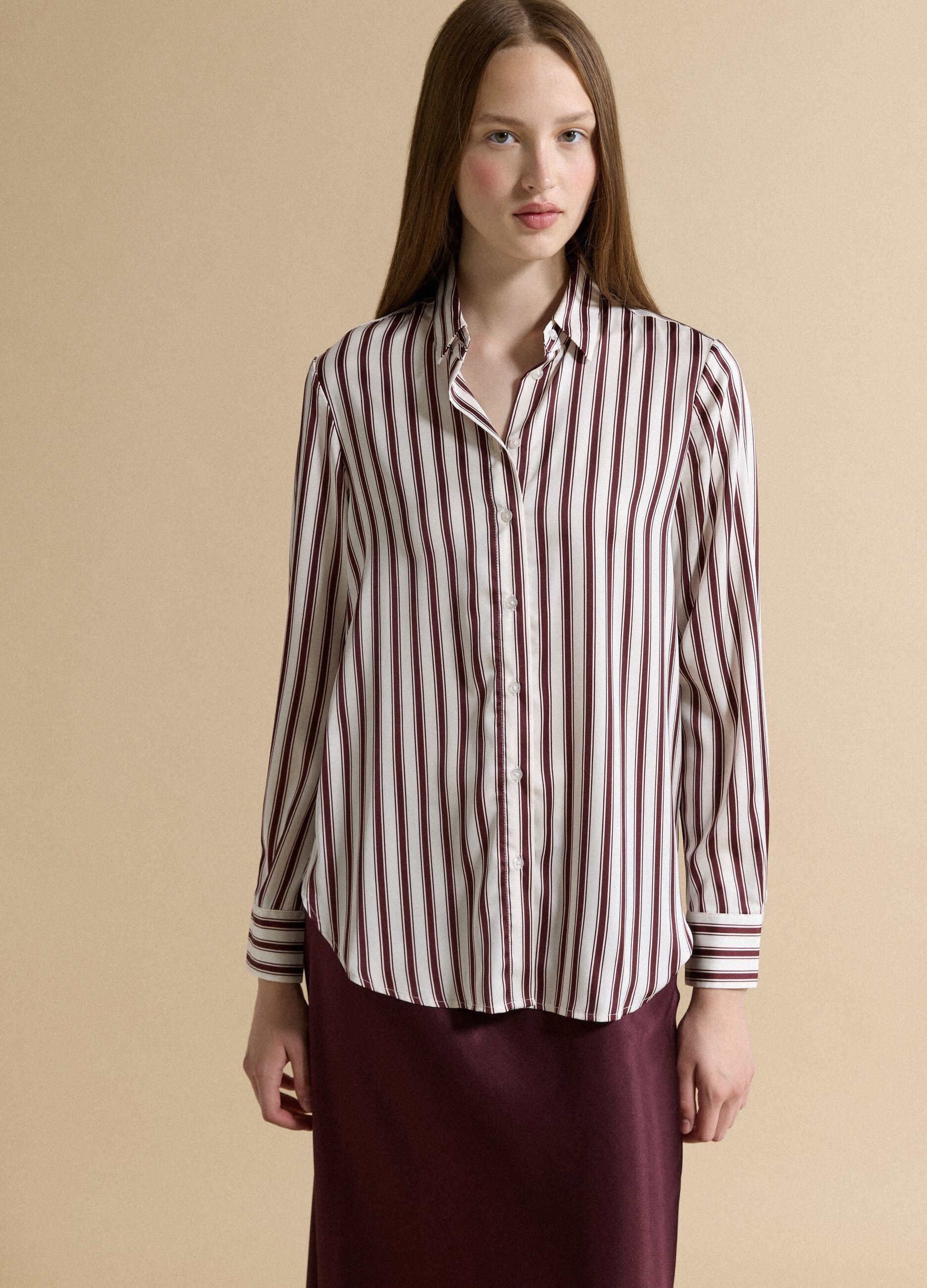 White regular-fit striped stretch shirt
