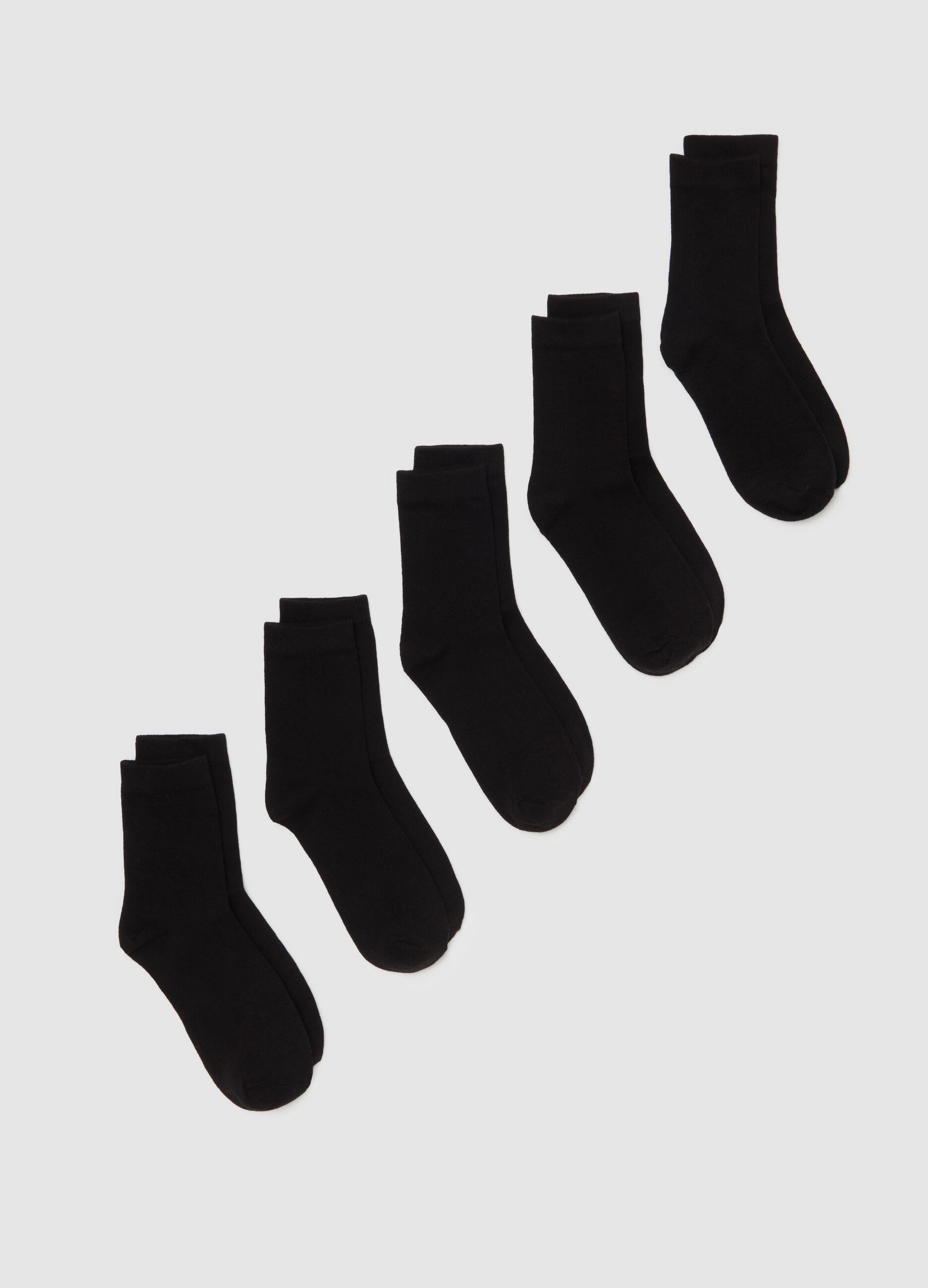 Five-pair pack midi socks in organic cotton