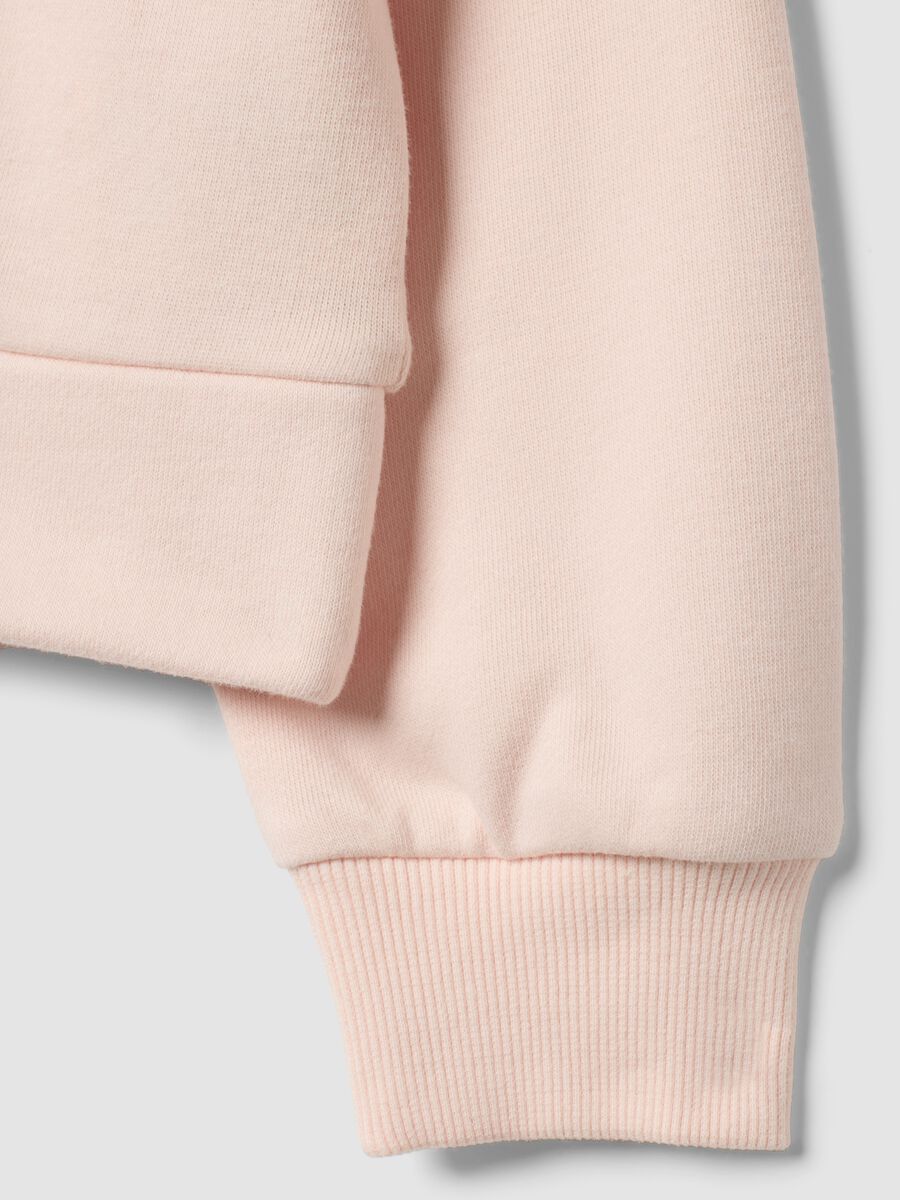 Felpa rosa girocollo in misto cotone con cuore_2