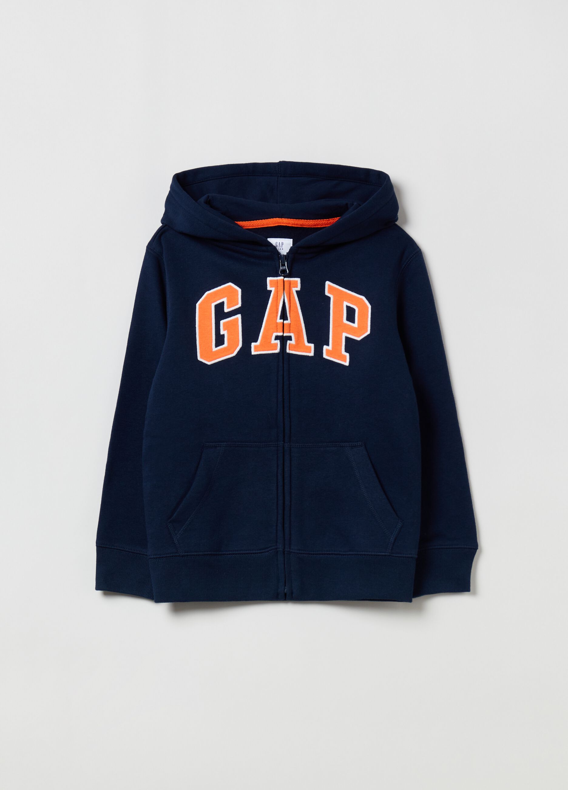 Full-zip fleece sweatshirt with logo embroidery