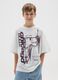 White pure cotton kids' T-shirt regular fit with Chicago Bulls print_0