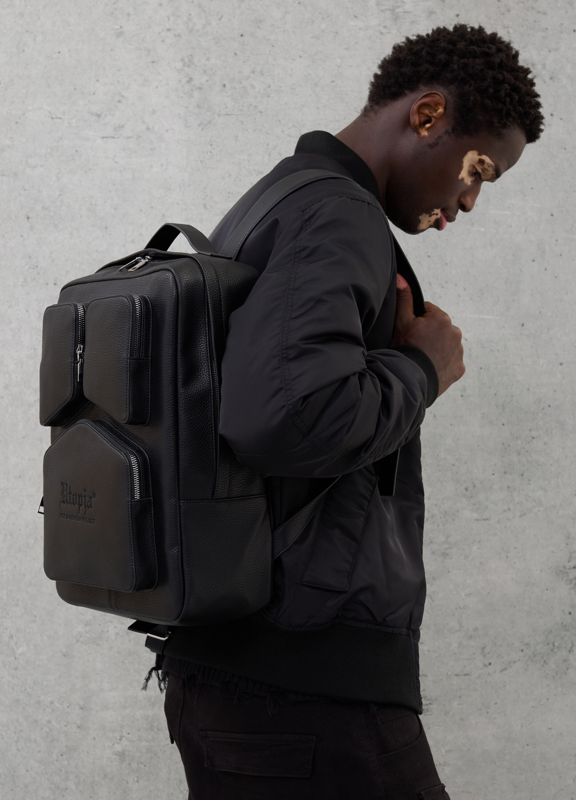 Leather Backpack Black