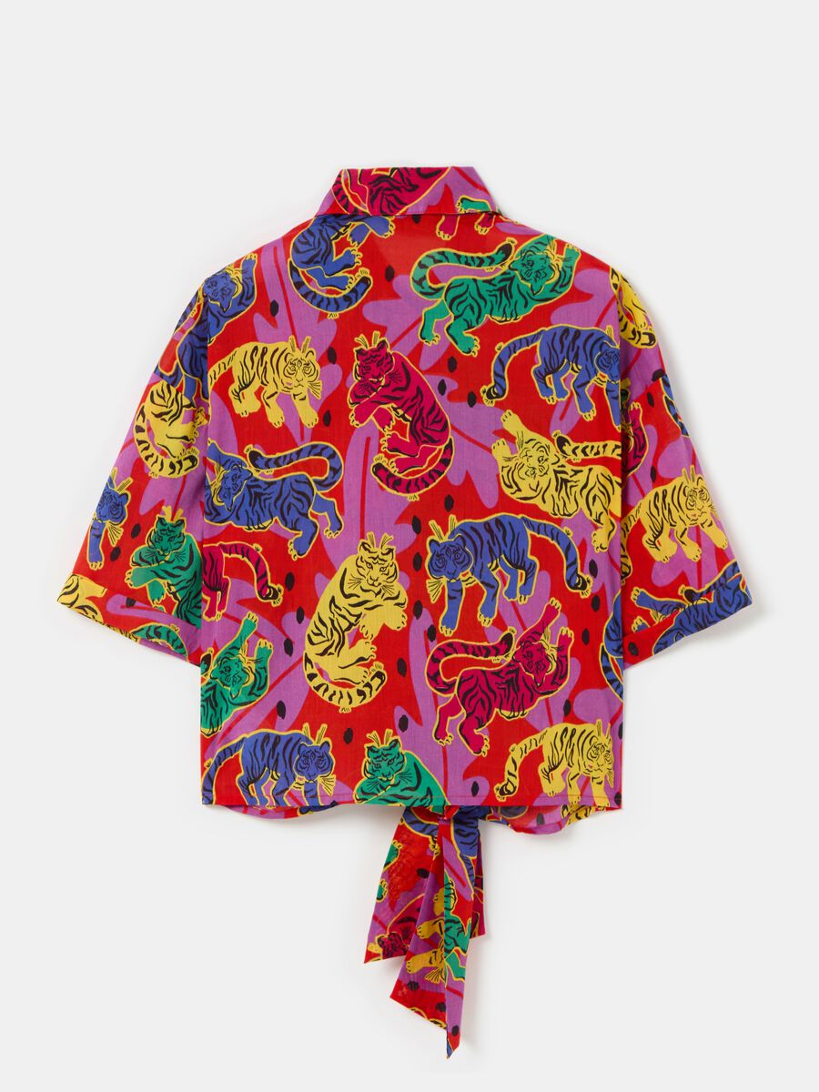 Short-sleeved shirt with tigers print_4