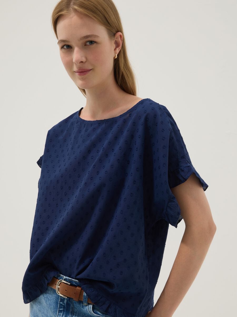 Blusa blu in puro cotone_2