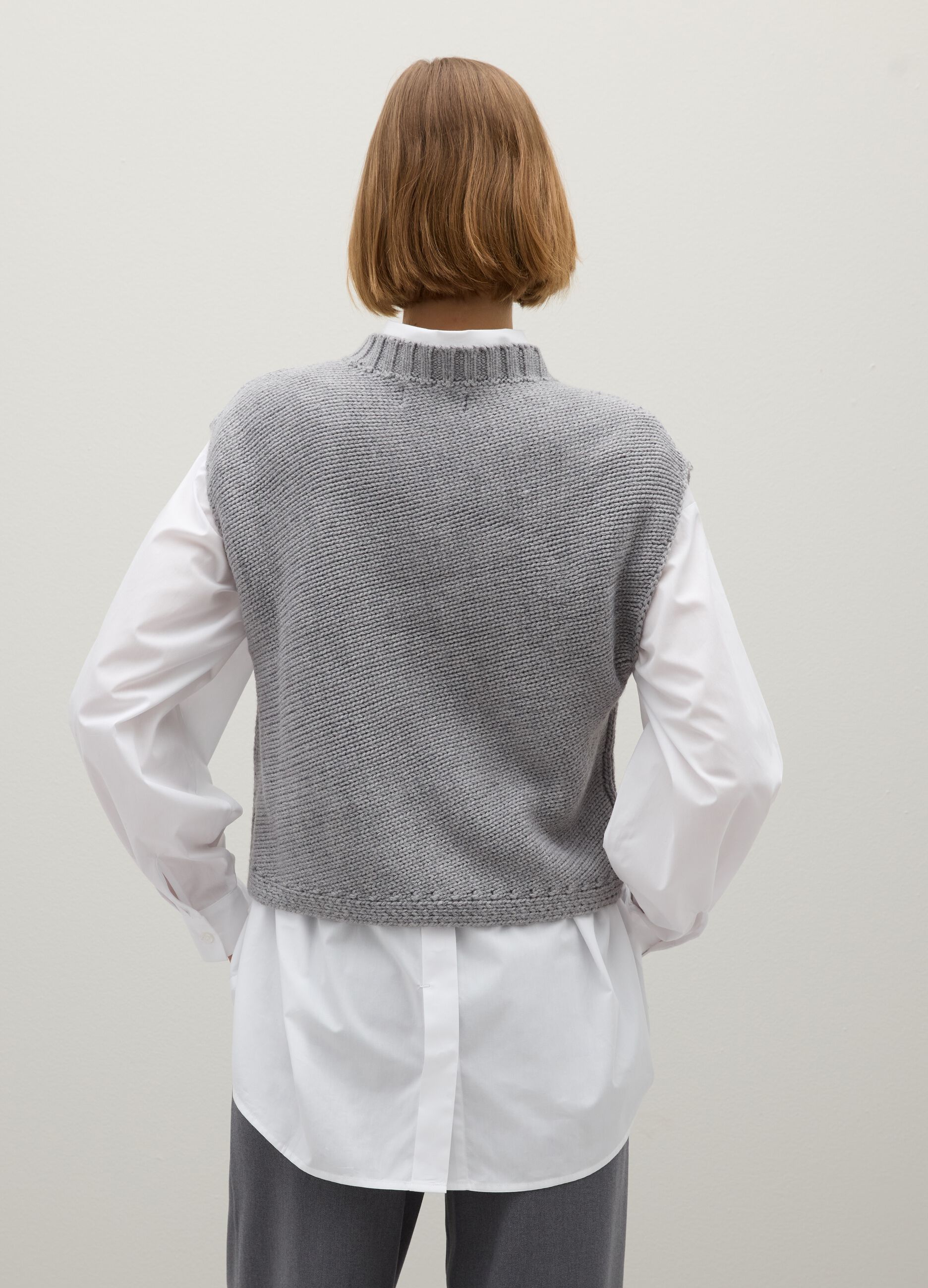 Gilet grigio oversize