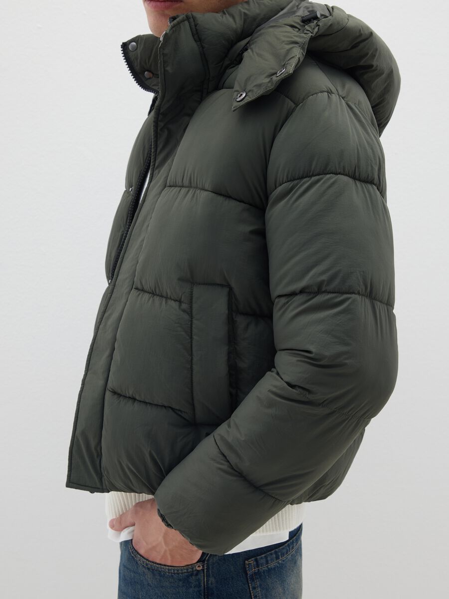 Green Regular Fit Jacket without Hood_3