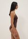 Brown stretch swimsuit with embellished straps_2